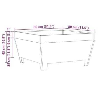 VidaXL Vuurkorf bruin 80 x 80 x 43 cm cortenstaal VidaXL Vuurkorf bruin 80 x 80 x 43 cm cortenstaal
