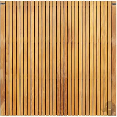 Elephant hardhout FSC tuinscherm "stripes black" recht 4,5x180x180cm glad / rvs