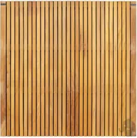 Elephant hardhout FSC tuinscherm "stripes black" recht 4,5x180x180cm glad / rvs - thumbnail