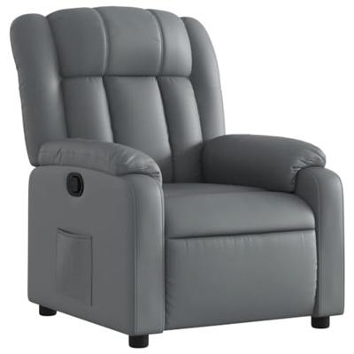 Fauteuil verstelbaar kunstleer grijs