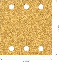 Bosch Accessories 2608901654 Schuurpapier voor vlakschuurmachine Korrelgrootte (num) 40 (l x b) 107 mm x 115 mm 50 stuk(s) - thumbnail