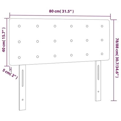 Hoofdbord LED 80x5x78/88 cm stof lichtgrijs