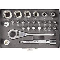 TOOLCRAFT 820928 Dopsleutelset Metrisch 1/4 (6.3 mm) 23-delig - thumbnail