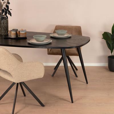 Sohome Eettafel 'Naomi' Deens ovaal, Mangohout, 220 x 110cm, kleur Zwart Sohome Eettafel 'Naomi' Deens ovaal, Mangohout, 220 x 110cm, kleur Zwart