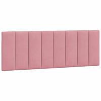 Bed met matras "Hanko" fluweel roze 140x190 cm - thumbnail