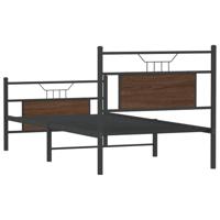 Bedframe zonder matras bewerkt hout bruin eikenkleur 75x190 cm - thumbnail