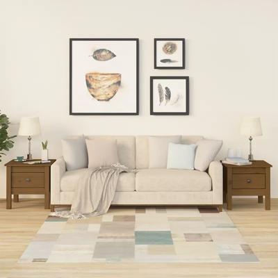 Bijzettafels 2 st 40x40x39 cm massief grenenhout honingbruin Bijzettafels 2 st 40x40x39 cm massief grenenhout honingbruin