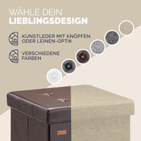 Opvouwbare poef met opslag bruin - thumbnail