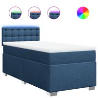 Boxspring met matras stof blauw 100x200 cm - thumbnail