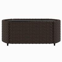 4-delige Loungeset met kussens poly rattan bruin - thumbnail