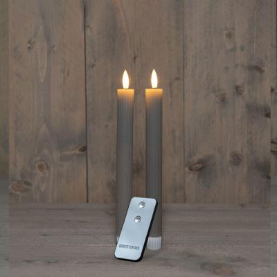 B.O. 2Pcs 3D Wick Taupe Ribbel Taper Candle kaars 23 cm Rustic Wax Anna's Collection - Annas collection B.O. 2Pcs 3D Wick Taupe Ribbel Taper Candle kaars 23 cm Rustic Wax Anna's Collection - Annas collection