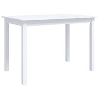 Eettafel 114x71x75 cm massief rubberwood wit - thumbnail