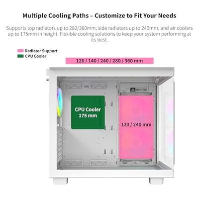 Montech KING 65 PRO Midi-Tower Tempered Glass ARGB Wit Montech KING 65 PRO Midi-Tower Tempered Glass ARGB Wit