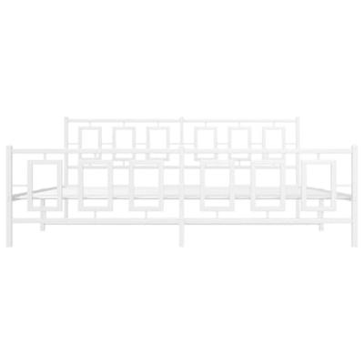 Bedframe met hoofd- en voeteneinde metaal wit 193x203 cm