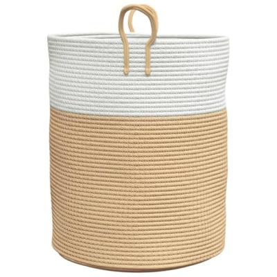 VidaXL Opbergmand ø 38x46 cm katoen beige en wit
