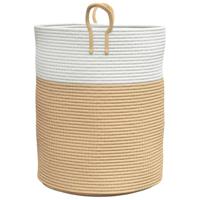 VidaXL Opbergmand ø 38x46 cm katoen beige en wit - thumbnail