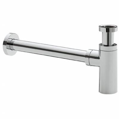 Wiesbaden Luxe bekersifon rond incl muurbuis en rozet. chroom