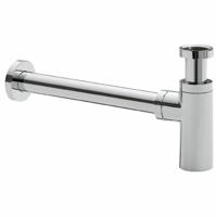 Wiesbaden Luxe bekersifon rond incl muurbuis en rozet. chroom - thumbnail