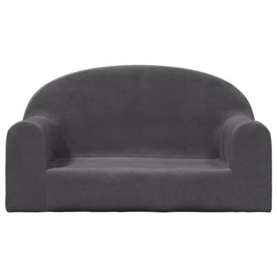 Kinderbank 2-zits zacht pluche antracietkleurig