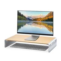 j5create Wood Monitor Stand with Docking Station - thumbnail