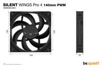 BeQuiet SILENT WINGS PRO 4 PC-ventilator Zwart (b x h x d) 120 x 25 x 120 mm - thumbnail