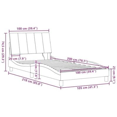 Bedframe zonder matras "Hanko" 100x200 cm stof crèmekleurig