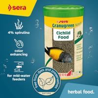 Sera Granugreen Nature 1L Voer voor Cichliden - Rijk aan Spirulina & Spinazie zonder Kunstmatige Toevoegingen - thumbnail