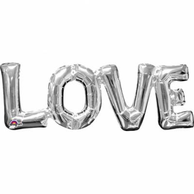 Amscan Folieballon Love 63 X 22 Cm Zilver