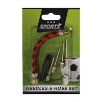 SportX Balpomp Accessoire Set met 4 Naalden + Verloopstukje en Slang - thumbnail