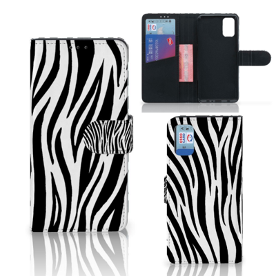 Samsung Galaxy A41 | Telefoonhoesje | Met pasjeshouder | Zebra Samsung Galaxy A41 | Telefoonhoesje | Met pasjeshouder | Zebra