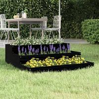 VidaXL Plantenbak 78x78x27 cm massief grenenhout zwart - thumbnail