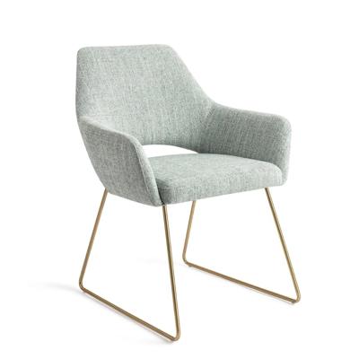 Jesper Home Yanai eetkamerstoel Soft Sage slide gold