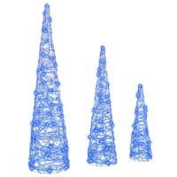 Kerstboom met 90 LED 3 pcs Blauw 40 cm 60 cm 80 cm Acryl - thumbnail