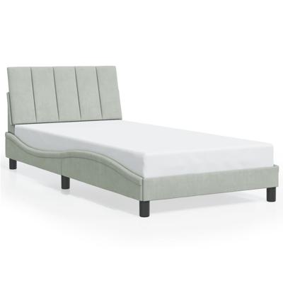 Bedframe zonder matras 100x200 cm fluweel lichtgrijs