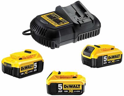 DeWalt DCB115P3 18V starterset (3x 5.0Ah accu) DCB184 + oplader DCB115
