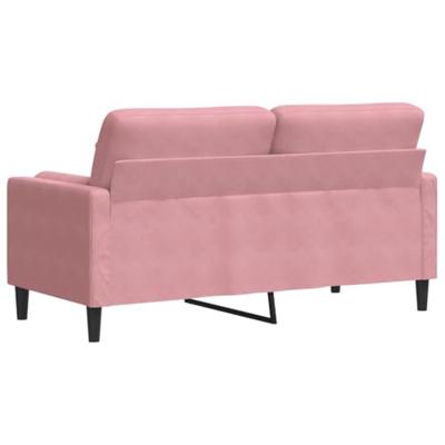 Tweezitsbank met sierkussens 140 cm fluweel roze