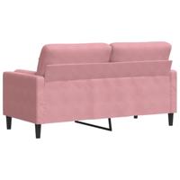 Tweezitsbank met sierkussens 140 cm fluweel roze - thumbnail