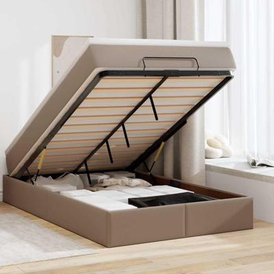 Ottoman bed met matras 120x200cm kunstleer cappuccinokleurig