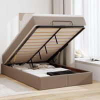 Ottoman bed met matras 120x200cm kunstleer cappuccinokleurig - thumbnail