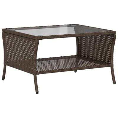 6-delige Loungeset met kussens poly rattan bruin