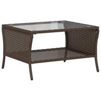 6-delige Loungeset met kussens poly rattan bruin - thumbnail