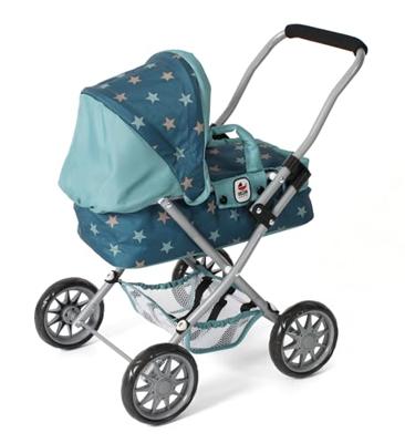 Kleine Poppenwagen Smarty - Stars Turquoise
