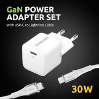 Intenso W30C GaN + C315L USB-oplader 30 W 1x USB-C, 1x Apple Lightning Wit Binnen GaN, USB Power Delivery (USB-PD) - thumbnail