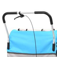 VidaXL Fietstrailer en kinderwagen 2-in-1 blauw en grijs - thumbnail