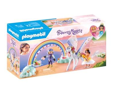 PLAYMOBIL 71361 Gevleugeld paard om te versieren - Prinses Magie - Met een prinses, een ridder en een regenboog om te versieren - Vanaf 4 jaar