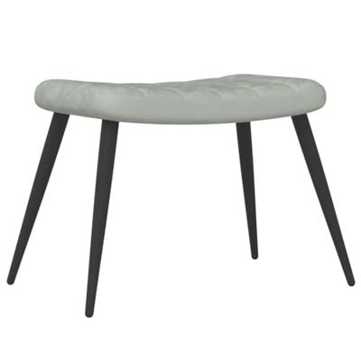 Relaxstoel met voetenbank fluweel lichtgrijs Relaxstoel met voetenbank fluweel lichtgrijs