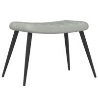 Relaxstoel met voetenbank fluweel lichtgrijs - thumbnail