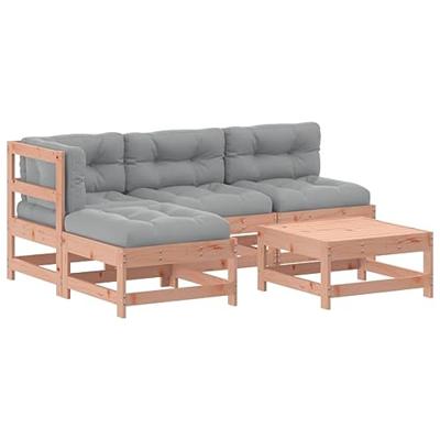 5-delige Loungeset met kussens massief douglashout