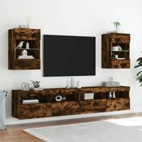 Tv-wandmeubel met LED-verlichting 40x30x60,5 cm gerookt eiken - thumbnail