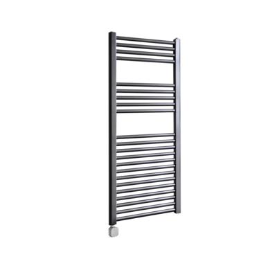 Electrische Wifi Radiator Sanicare HPW Carini 111,8x45 cm Gunmetal Met Thermostaat Zilver Linksonder